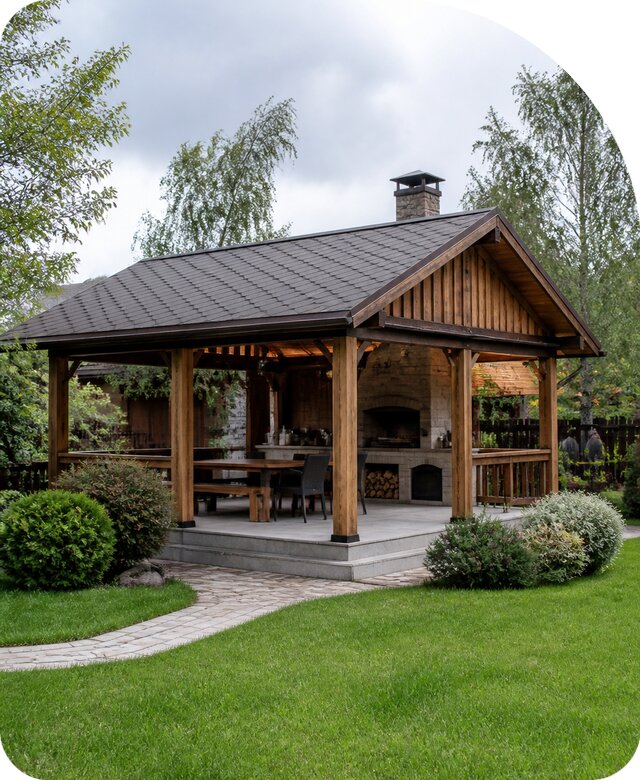 Беседка с печью в Твери по цене от 489150 р. | РадиДОМА-Твр